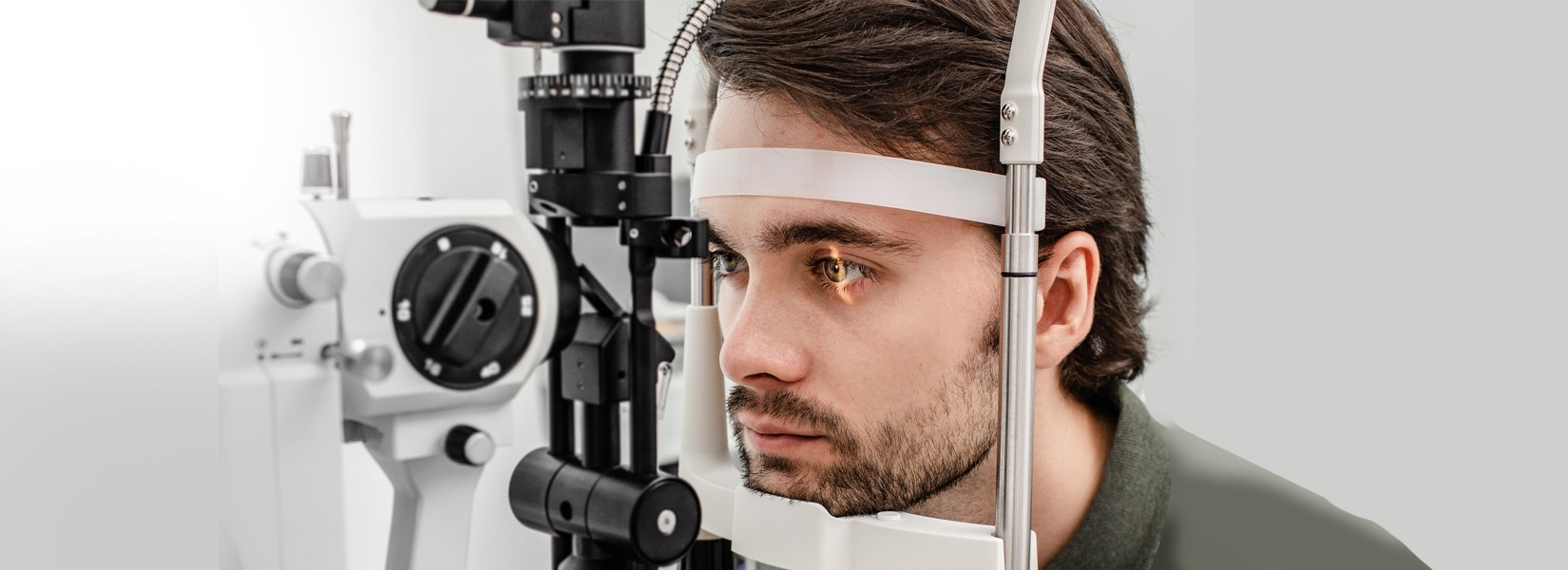 young man during eye exam in Cherry Creek